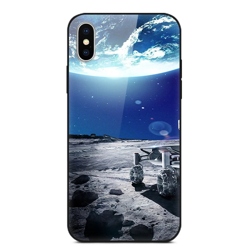 Чехол для iPhone 6 6s Plus чехол из закаленного стекла 7 8 X XS XR Xs Max звездное небо звезды