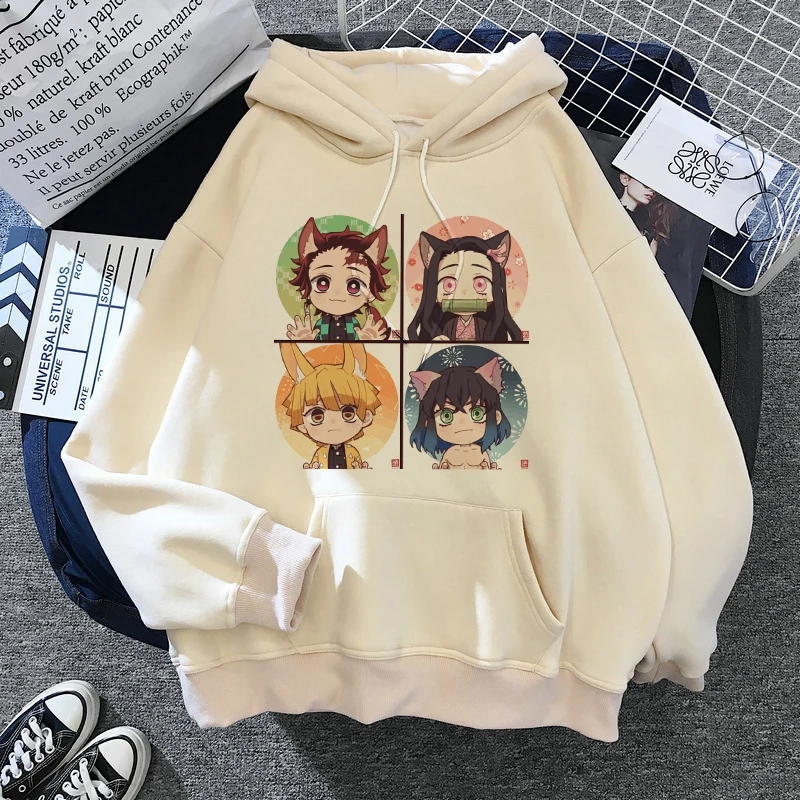 

Demon Slayer Funny Cartoon Winter Casual Graphic Hoodie Men Kimetsu No Yaiba Cool Anime Sweatshirt Hip Hop Streetwear Hoody Male