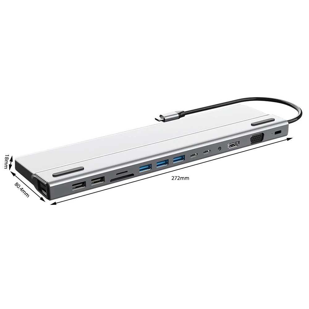 

14 in 1 Type-C Docking Station USB 3.1 To HDMI-compatible SD/TF Card Reader HUB for Mobile Phones Tablets Laptops