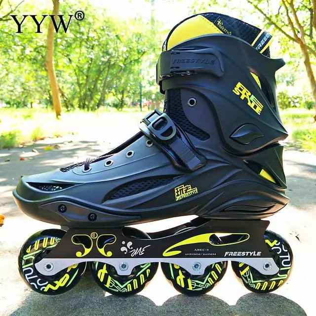 Professional Inline Roller Skates Adult Flashing Speed Skating Shoes Sneakers Black For Outdoor Sport Women Men 4 Wheels Shoes 4