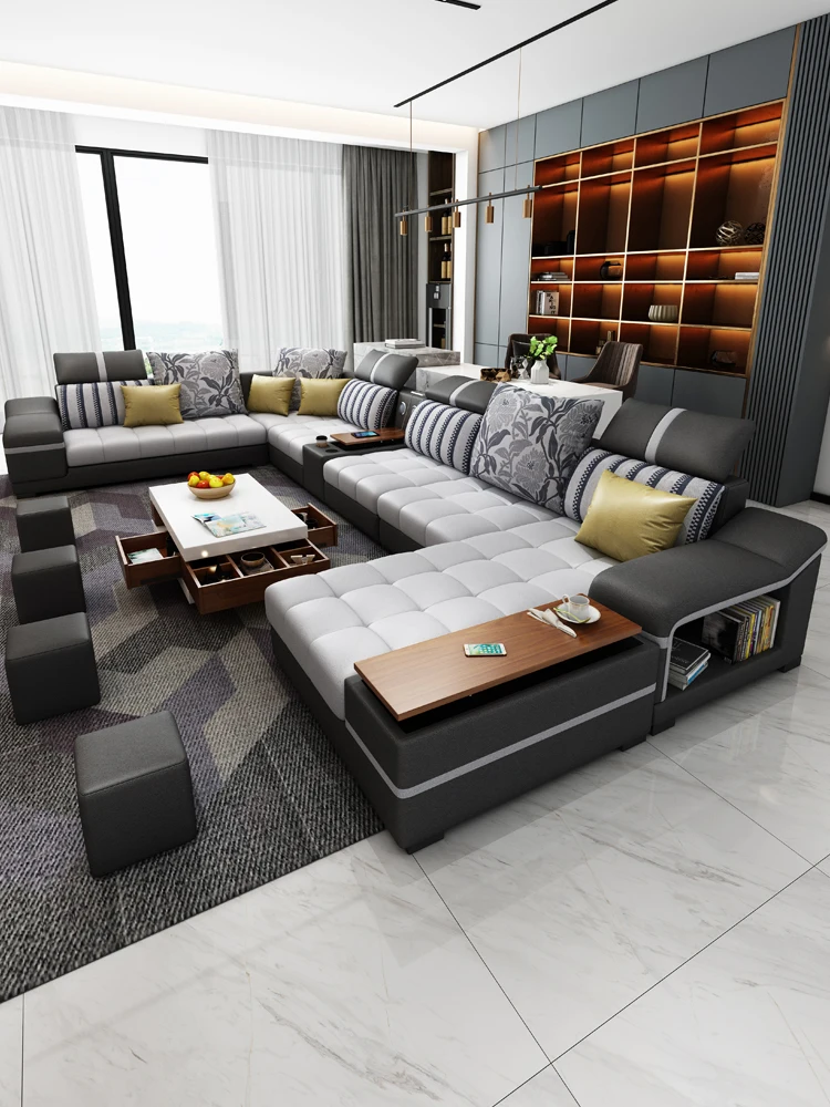 Оптовая продажа мебели для гостиной дешевый тканевый диван 6 7 мест секционные