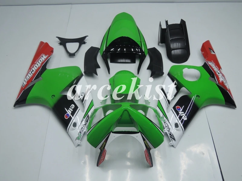 

Новый ABS литья под давлением Полный обтекатели комплект подходит для kawasaki Ninja ZX6R 636 2003 2004 03 04 6R на заказ Бесплатная Зеленый Белый Черный