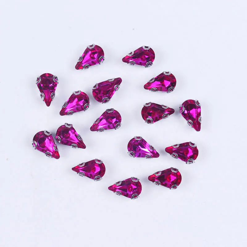 Наконечник для рукоделия пришивные стразы стеклянные каплевидные Кристаллы с