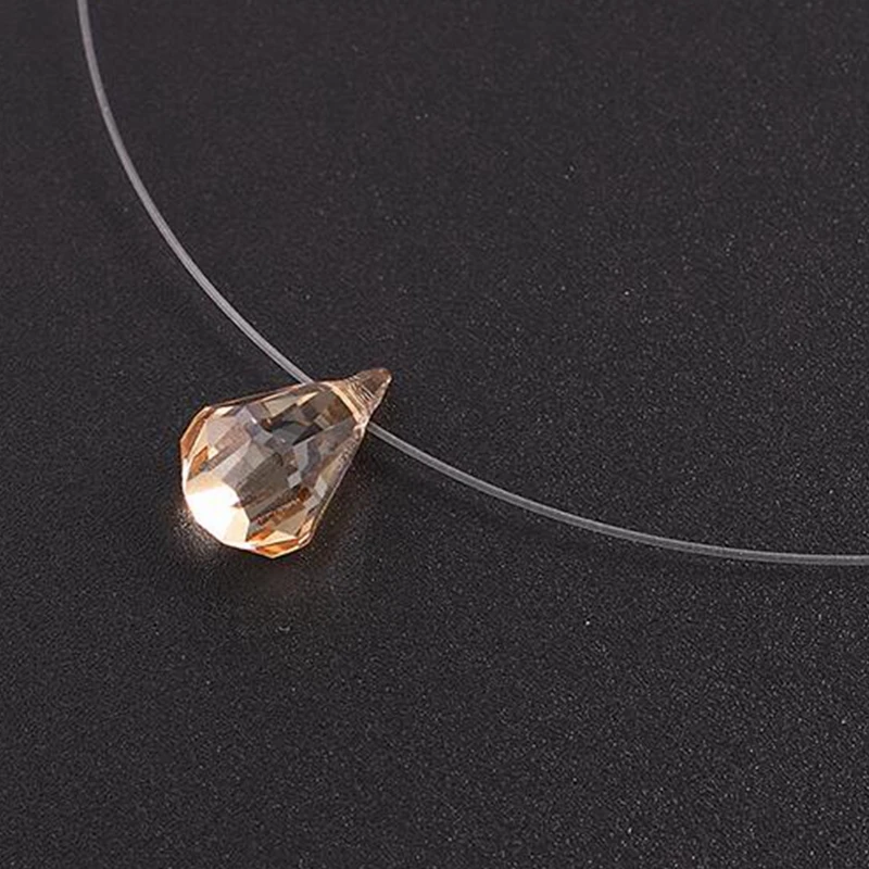 Женское Ожерелье SHDEDE из невидимой лески простой чокер с каплями слез прозрачная