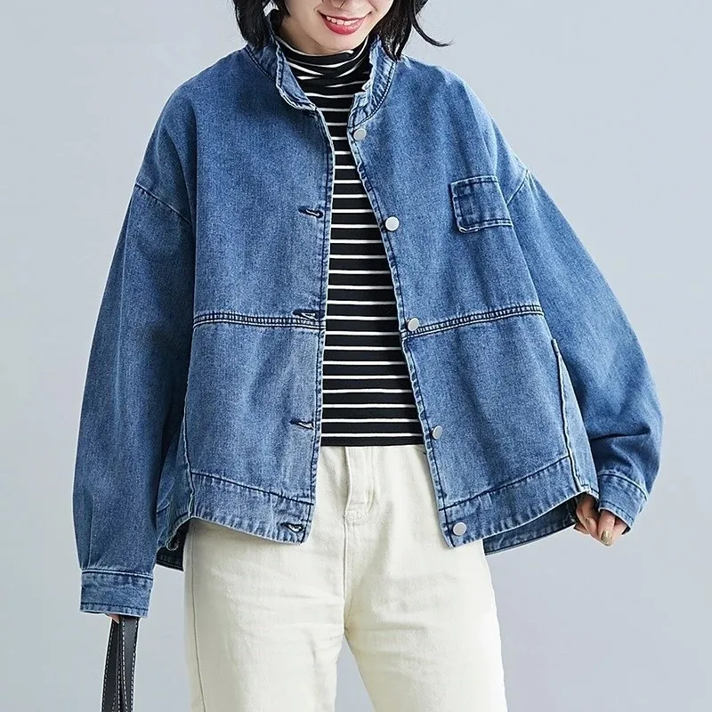 

Long Sleeve Tops Femmes Jean Jacket Casual Loose Spring Autumn Denim Jacket Coat Women Clothes 2022 Cardigan Outerwear