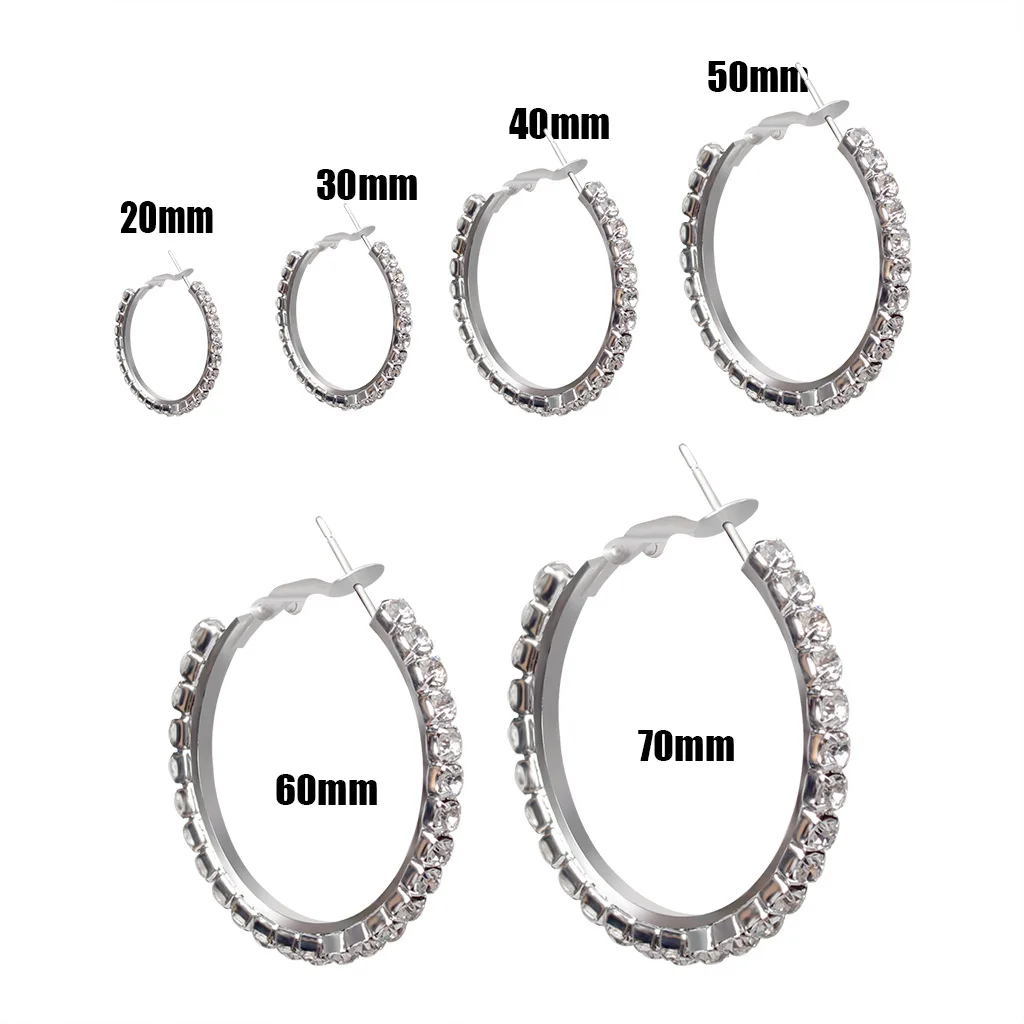 Fashion Star Street Shooting Temperament Shiny Crystal Boho Earrings with Big Halloween Earrings Jewelry Hoop Earrings for Women