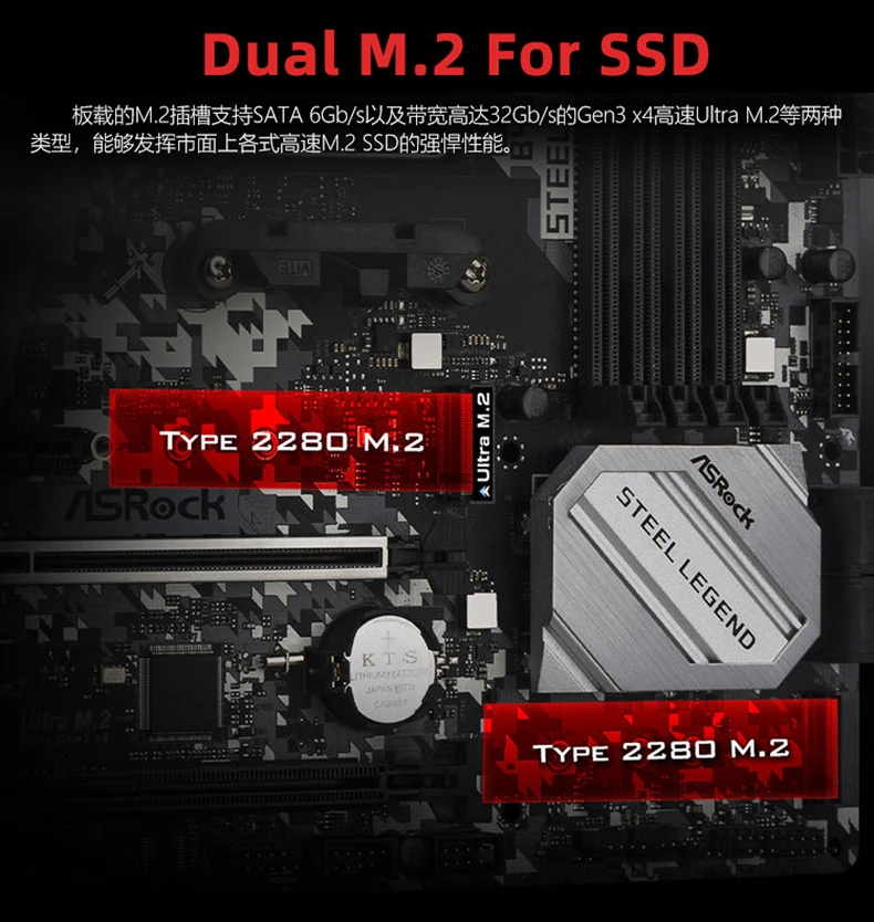 ASROCK B450M STEEL LEGEND Micro ATX AMD B450 DDR4 3466 +(OC)MHz M.2 USB3.1 новая Max 64G двухканальная розетка AM4