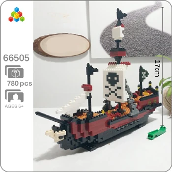 Skull Ship YZ Titanic Caribbean пиратский парусник с черным жемчугом корабль лодка 3D модель DIY мини-строительство алмаз маленькие блоки кирпичи игрушка без коробки - Цвет: Skull Ship