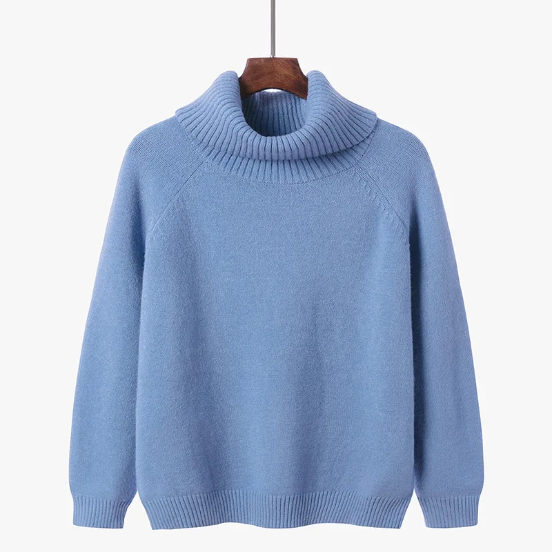 

Plus Size Women's New Style Korean Loose Cover Belly Slimming Sweater Turtleneck Sweater Women Autumn and Winter Bottoming Shirt