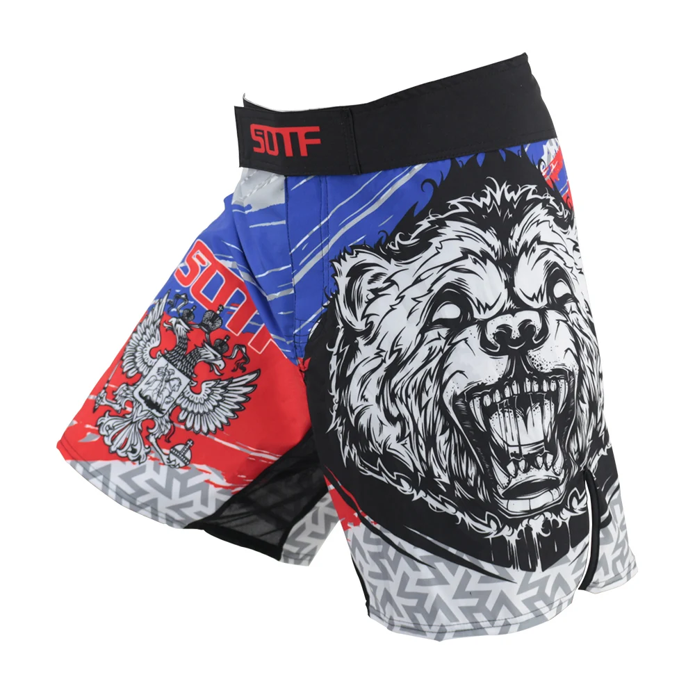 

SOTF MMA Wolf Geometric Breathable Printing Fighting Shorts Muay Tha Kickboxing Shorts Cheap Sanda Pants Boxing mma Short Men