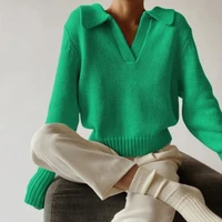 spring newly women short sweater fashion ladies knitted sweaters long sleeve buttons pullovers female top fall 2020 women