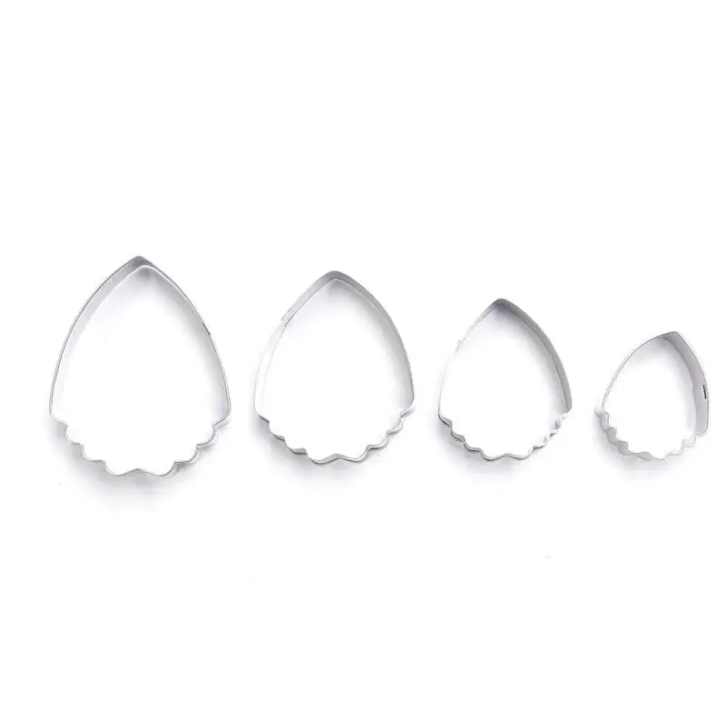4pcs/lot Heart Peony Flower Cake Mold Stainless Steel Fondant Sugarcraft Cookie Biscuit Cutter |