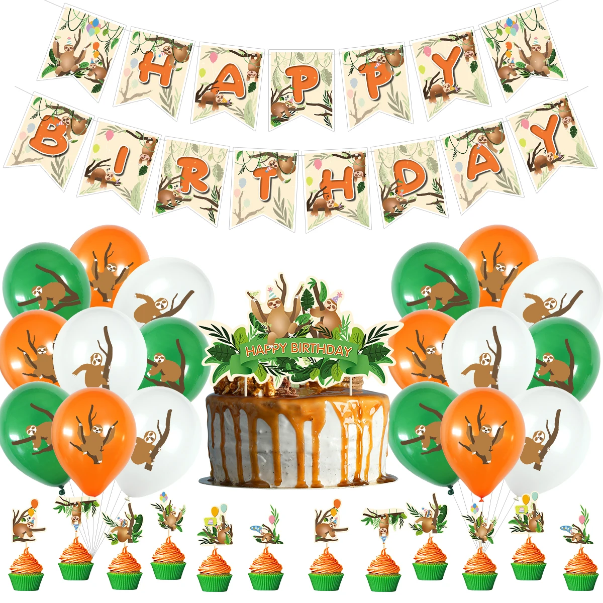 Набор украшений для детского дня рождения с изображением ленивецкого