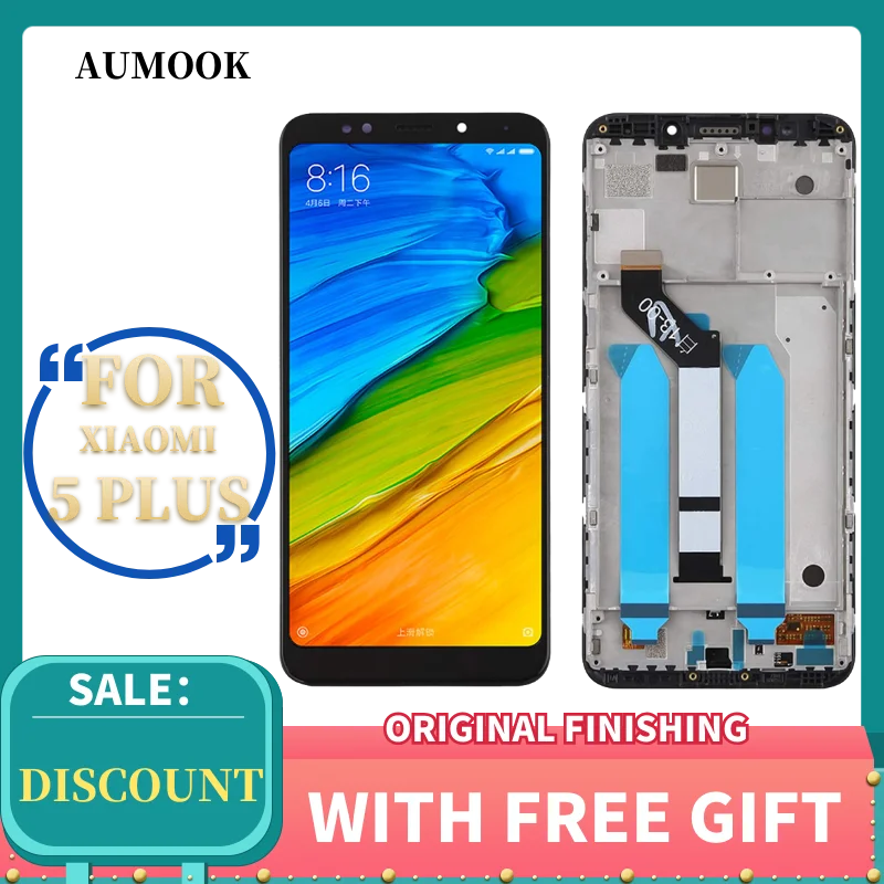 ЖК дисплей для Redmi 5 Plus с дигитайзером и рамкой 99 дюйма|Экраны мобильных телефонов|