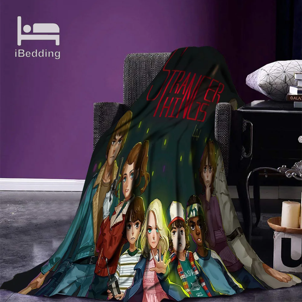 Лидер продаж Флисовое одеяло с принтом из фильма очень странные дела фланелевое
