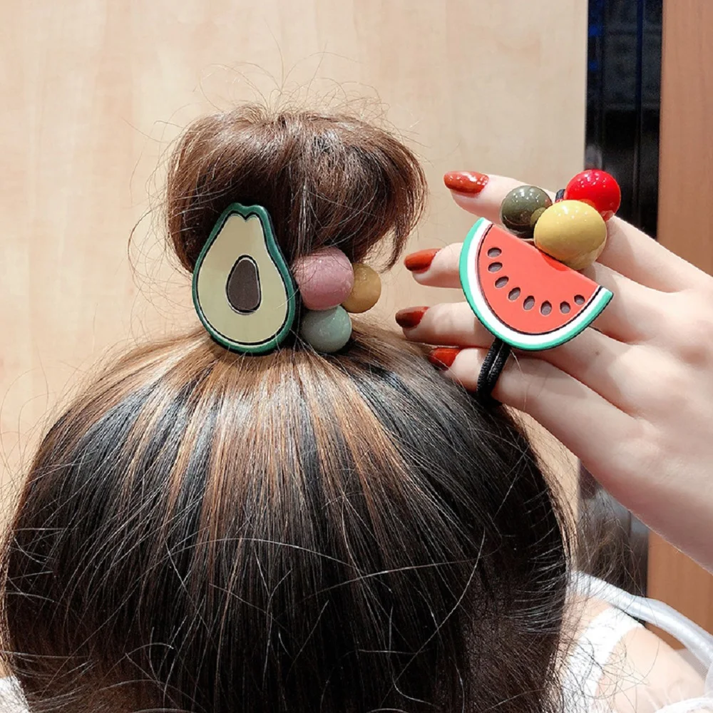 1 шт. резинка для волос милый фрукт эластичный новый стиль принцесса бисер