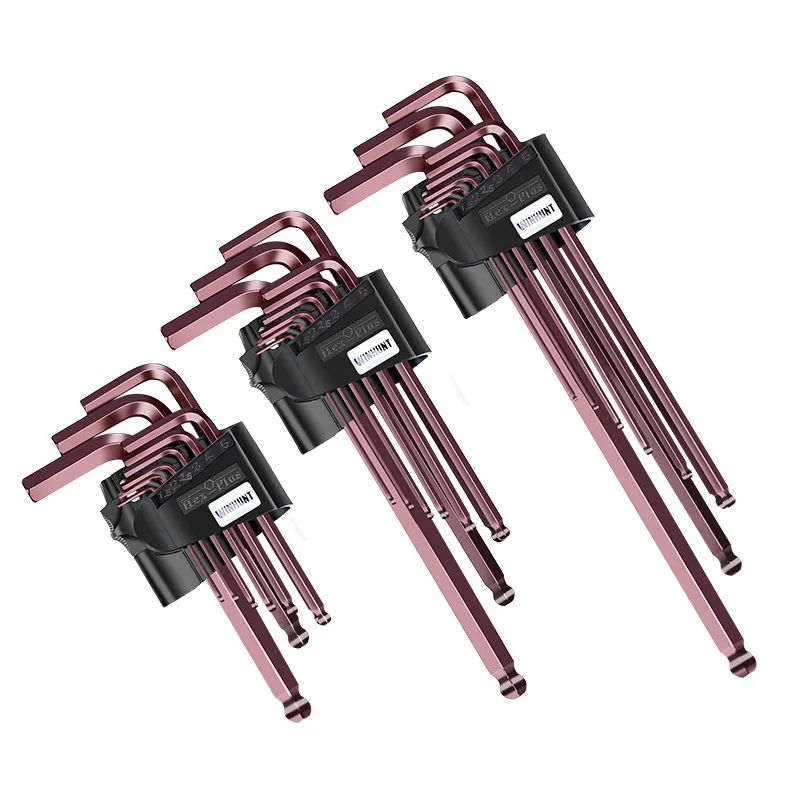 

Allen Key Hex Wrench Set Metric British 9PCS L Type Double End Ball Head Spanner Hand Tools Kit Auto Bike Motorcycle Repair Tool