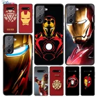 Мягкий черный чехол с логотипом Железного человека Marvel для Samsung Galaxy S21 S20 FE Ultra S10 S10e Lite S9 S8 S7 Edge Plus, чехол для телефона