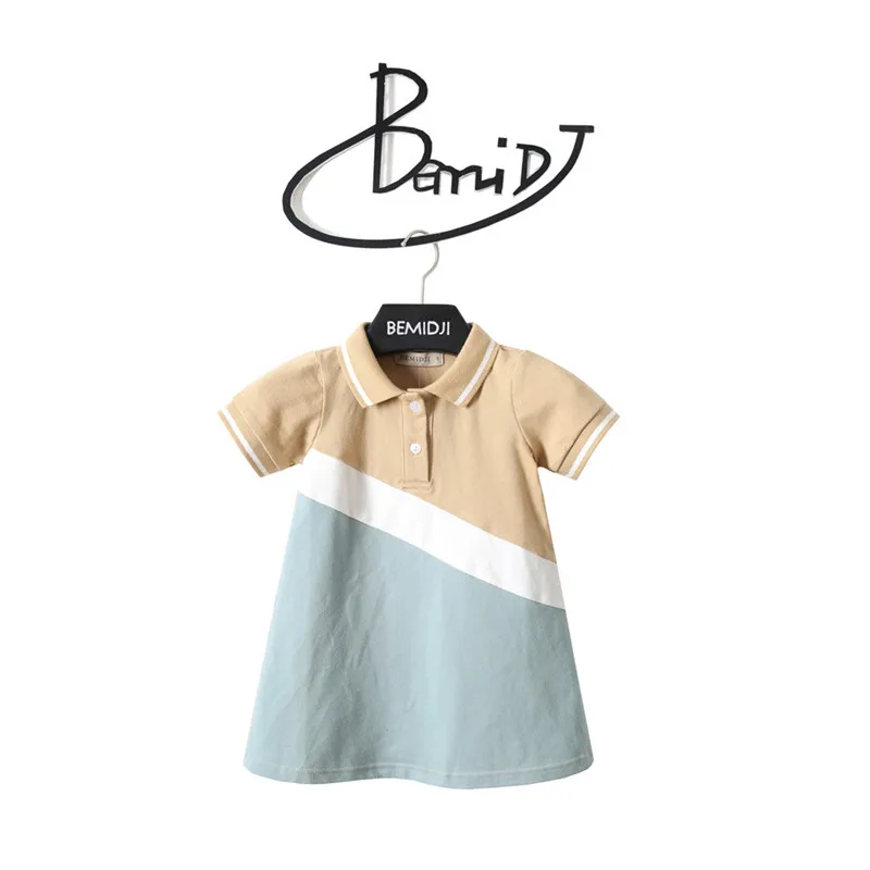 Платье для девочек Коллекция 2020 года Летнее однотонное платье с короткими