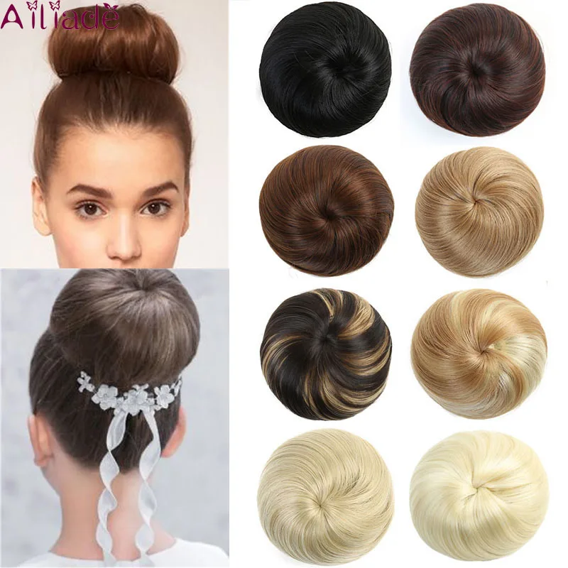 AILIADE прямые волосы шиньон синтетические пончик-шиньон ролик накладные булочка