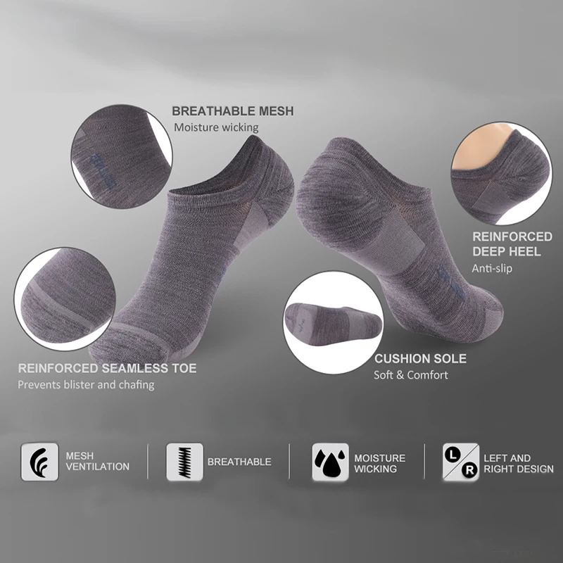 Носки спортивные унисекс из мериносовой шерсти, с противоблистерной подушкой, 3 пары от AliExpress WW