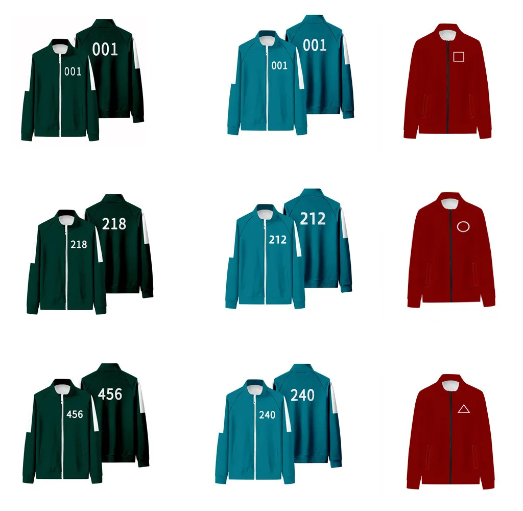 

Men's Li Zhengjae Squid Competition Jacket Same Sportswear Large Size National Tide Six-wheel Sweater Autumn Series 456