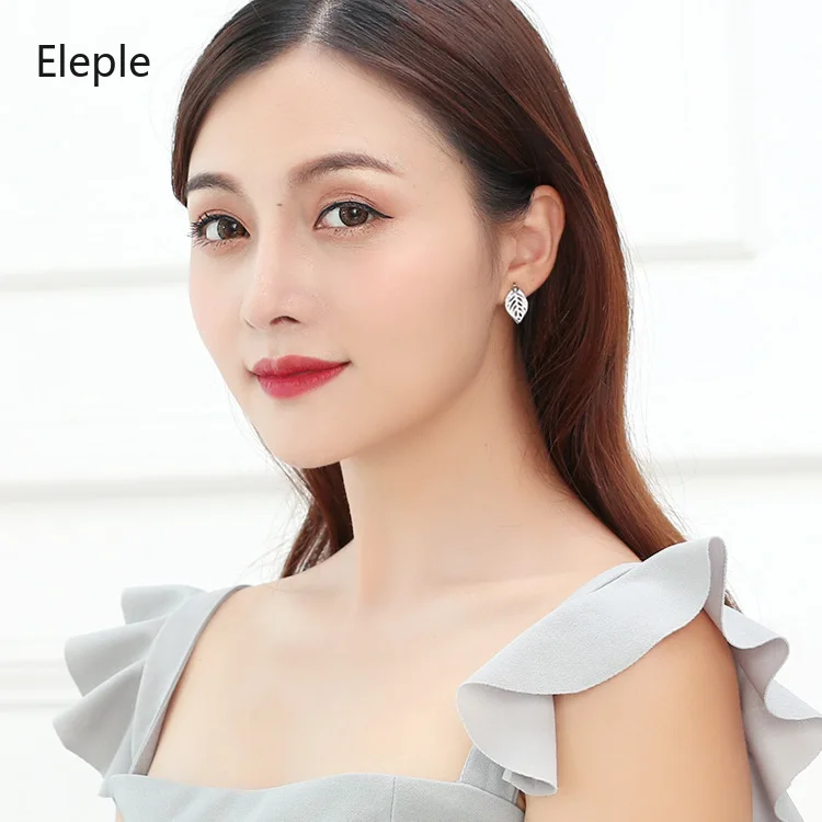 Элегантные желтое золото цвет полые листья серьги для женщин офисные женские