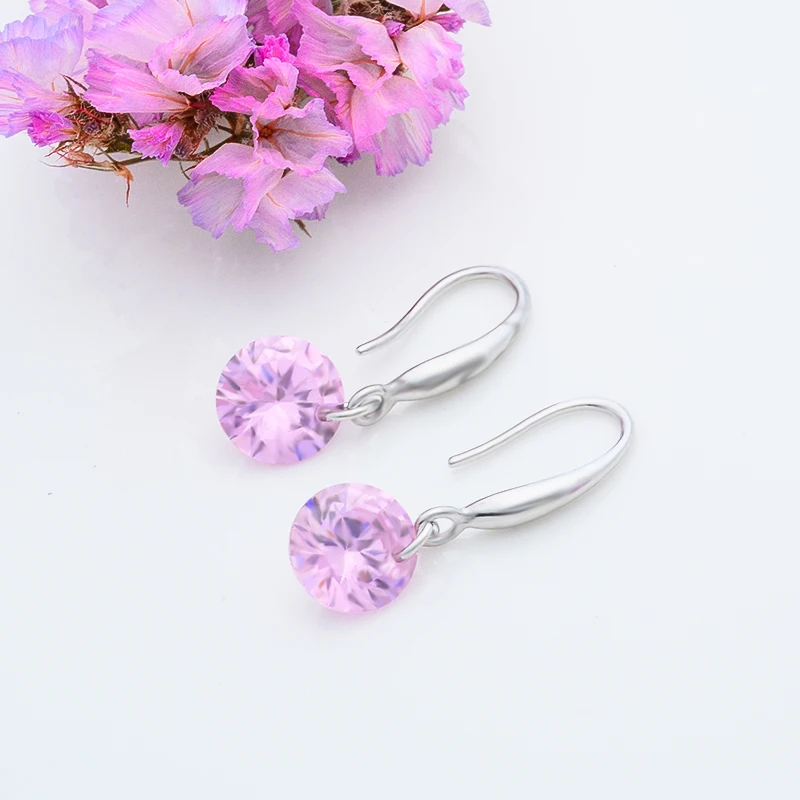 

SUMU Top Sale 7 Colors Zircon Brincos Women Long Silver Color Drop Earings Jewelry Pendientes Wedding Jewelry Accessories