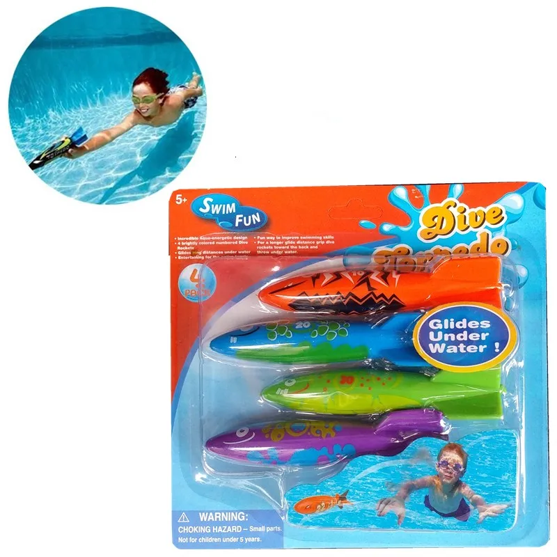 

Retail Package 2018 New Summer Torpedo Rocket Throwing Toy Funny Swimming Pool Diving Game Toys Underwater #CS Children Dive Toy