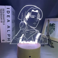 levi ackerman acrylic 3d lamp attack on titan for home room table decor nightlight child gift led bedside night light anime