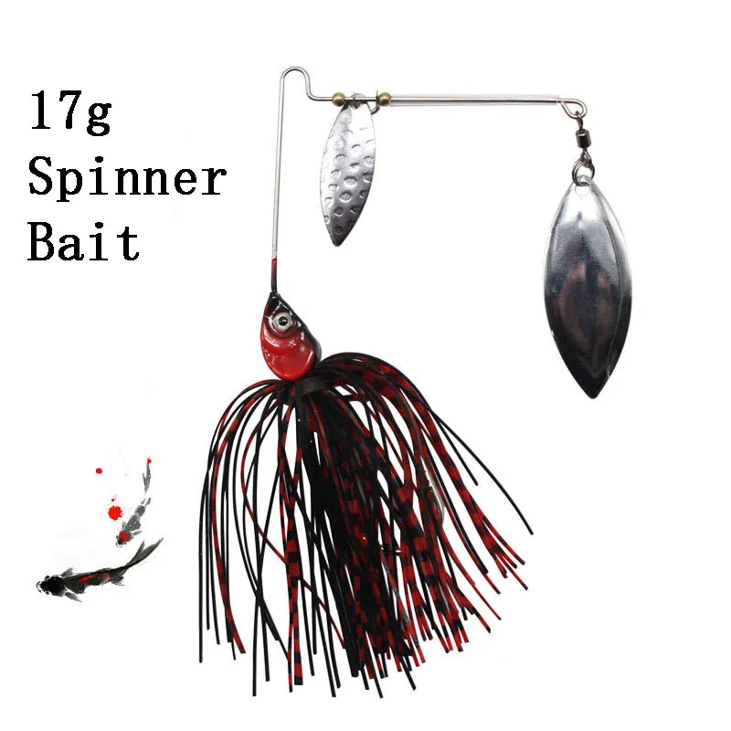5 шт. 17g Спиннербейт рыболовная приманка резиновая юбка Spinner Jig Head крючки станок и
