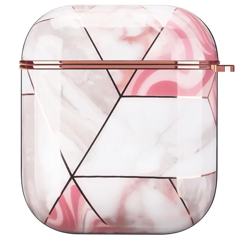 Чехол-накладка для Apple AirPods с гальваническим покрытием мраморным рисунком |