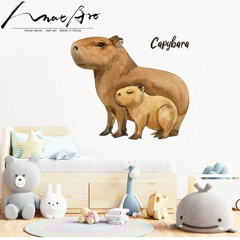 

Animal stickers baby room decoration wall art Cartoon painting wall decoration Watercolor painting Bedroom living room decorati