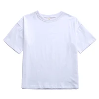 kid cotton hip hop clothing plain white t shirt tee top for girls boys jazz dance costume dancing clothes