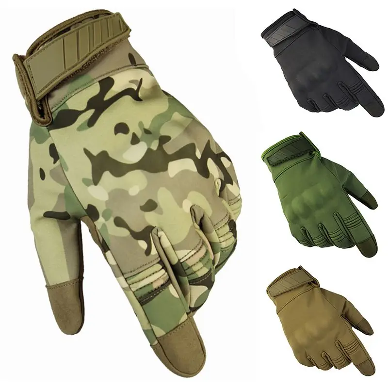 

Men Winter Outdoor Touch Screen Tactical Gloves Military Full Finger Multicam Camouflage Climbing Shooting Paintball Gloves