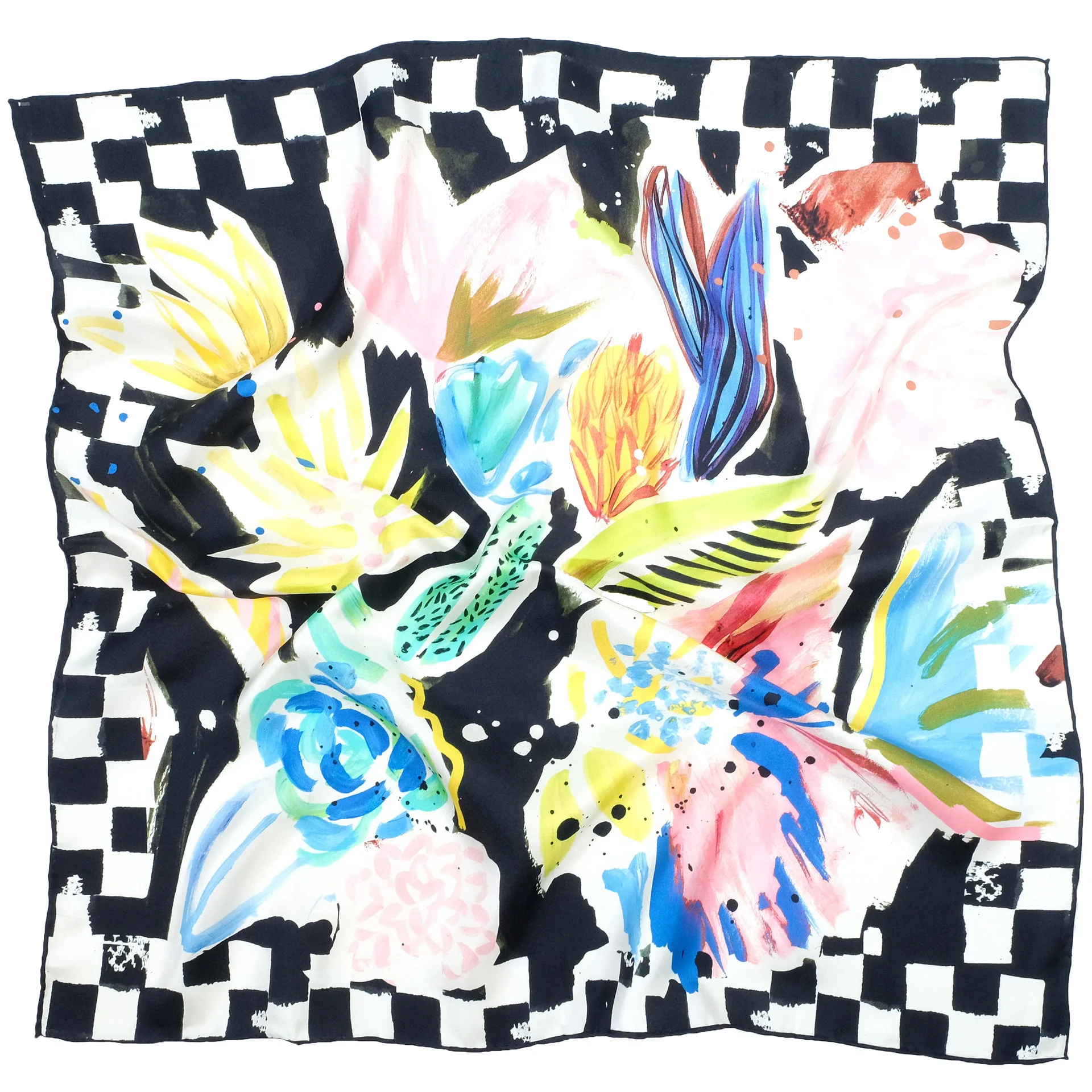 

65*65CM Spring Fashion Ladies Fashion Silk Scarf Cute Cute Pet Mulberry Silk Twill Scarf Small Square Scarf