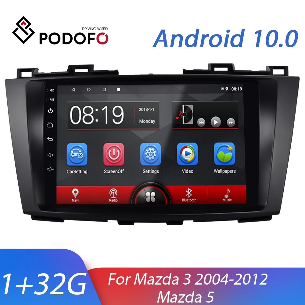 Автомобильный мультимедийный плеер Podofo Android 10 0 2Din стерео радио GPS Wi Fi бесплатной