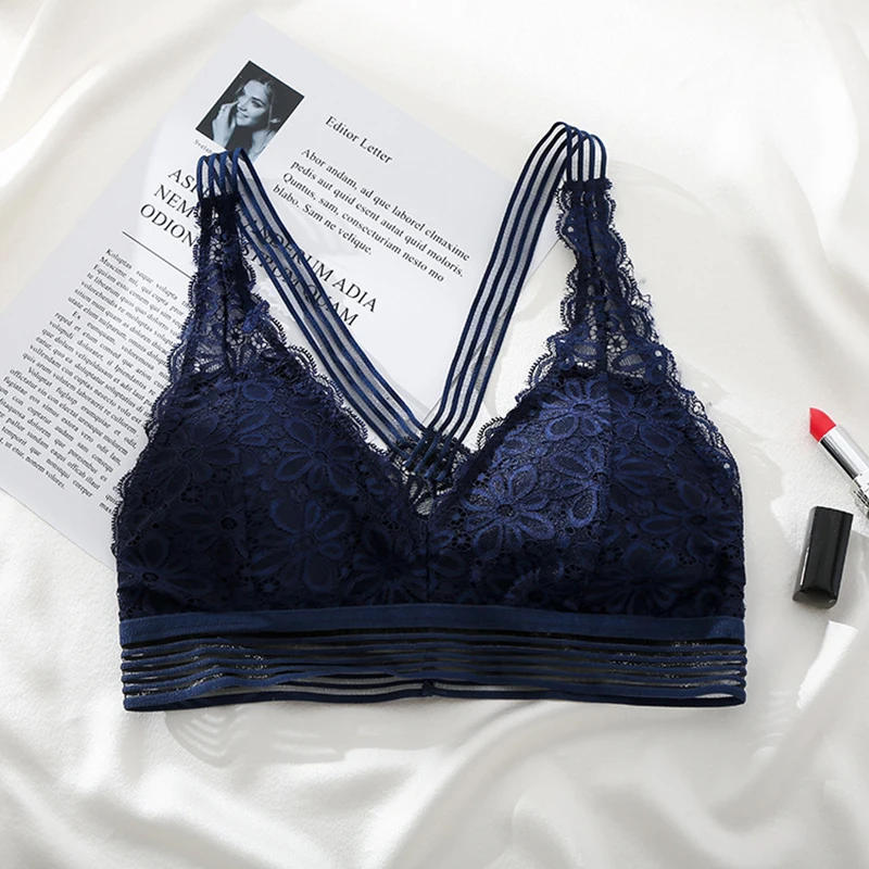 Черный белый бюстгальтер для женщин большого размера цветочный кружевной