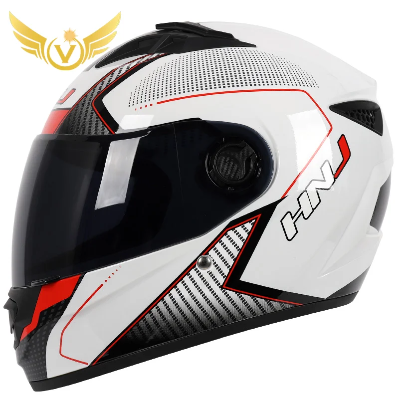 Enlarge White Motorcycle Helmet High Quality Full Face Helmet Racing Kask Crash Casque