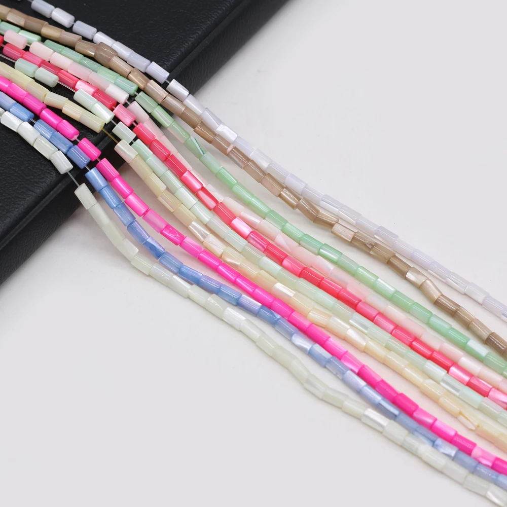 

Natural Shell Loose Beads Cylinder Colorful Pearl of Shell Bead Necklace Accessories for Jewelry Making Bracelet Charms