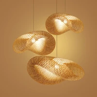 southeast asia simple bamboo weaving art pendant lights cafe bar fixture dining light bedroom hanging lamp kitchen led lamps e27