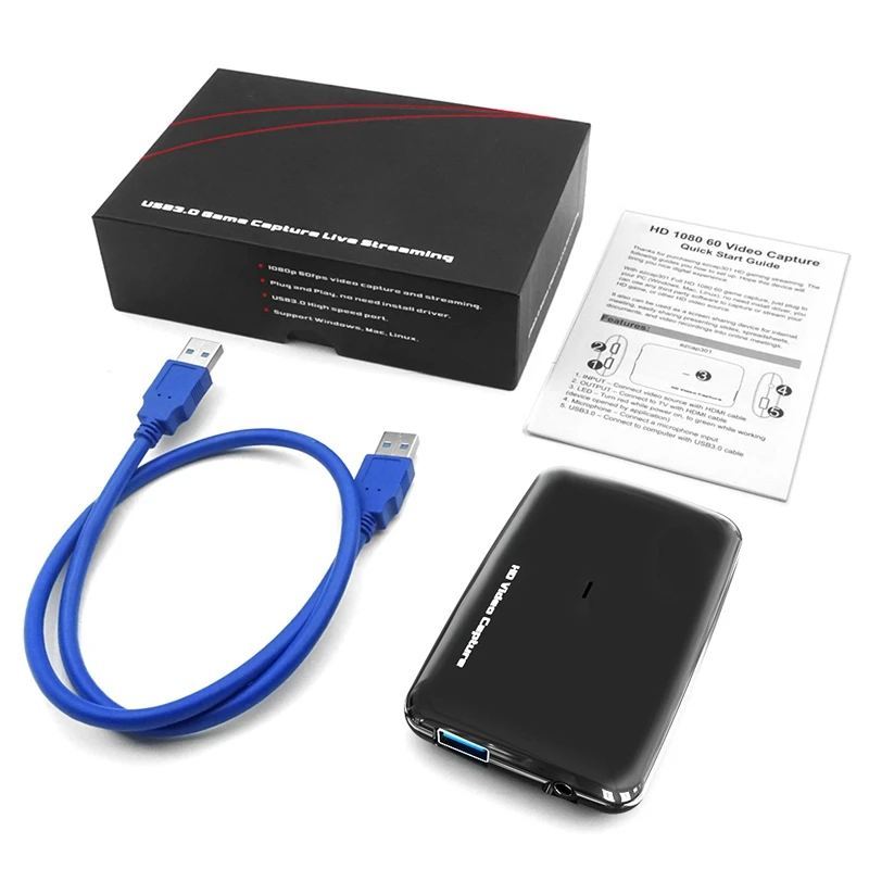 

USB 3.0 1080P HD Video Capture HDMI Game Capture Card Suitable for Game Live Broadcasts Video Recording