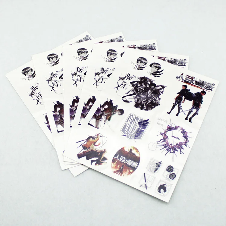 Новинка Лидер продаж аниме Атака Титанов наклейка татуировки случайный 1 компл.
