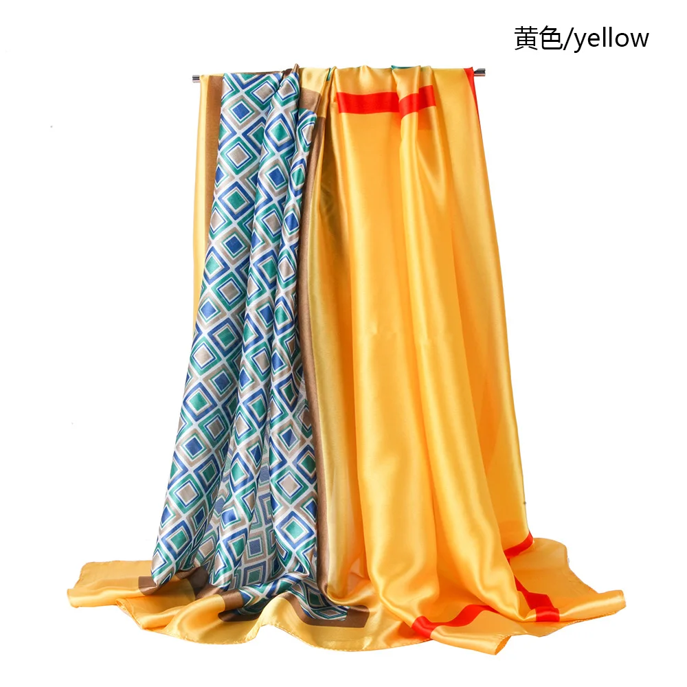 

90X180 Cm Imitation Silk Polyester Ethnic Bohemian Printing Beach Towel Square Thin Shawl Scarf for Women Muslim Hijab