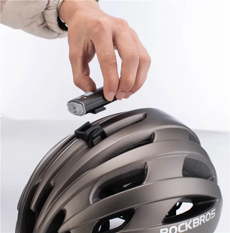 ROCKBROS New 100 Lumen Bicycle Helmet Light USB Rechargeable Flashlight Bike Front Rear Light Handlebar Helmet Top Two-way Light