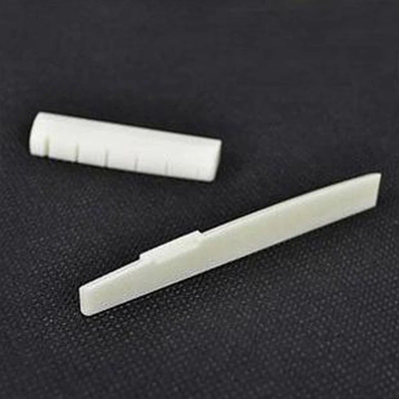 

6 Bridge Pins + saddle + bridge saddle Bone / Bone Acoustic Guitar white