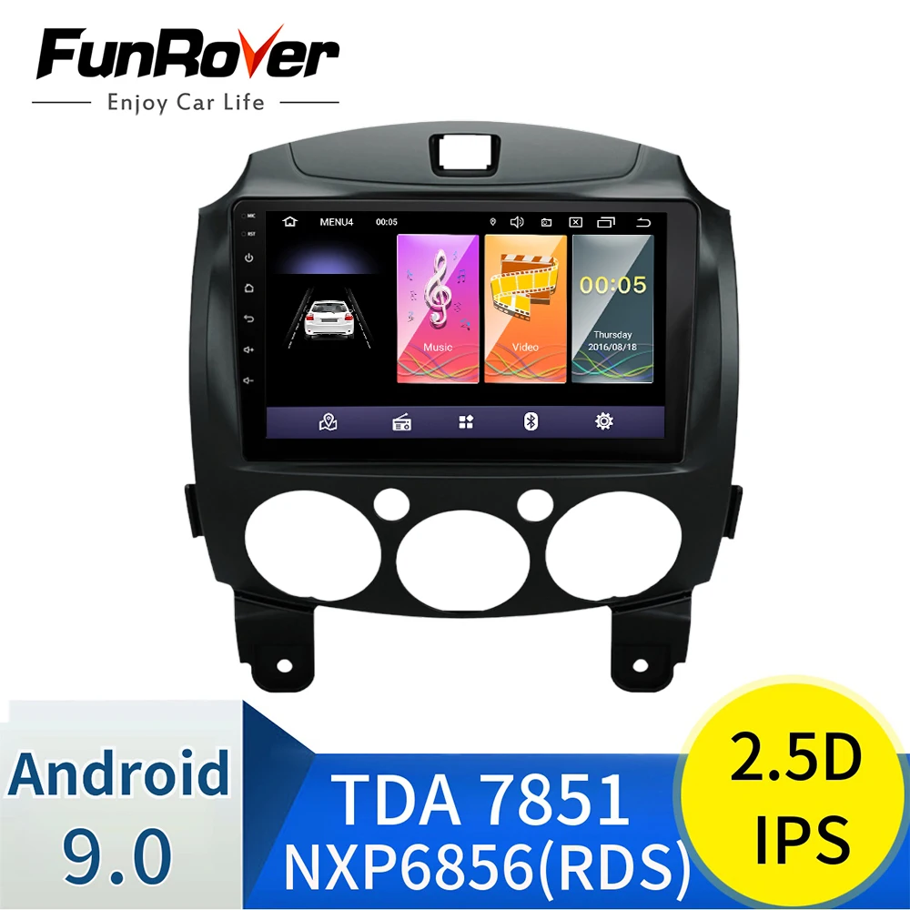 Android 9 0 для MAZDA 2/DE/третьего поколения 2007 2013 2014 Автомобильный Радио gps &quot2Din блок