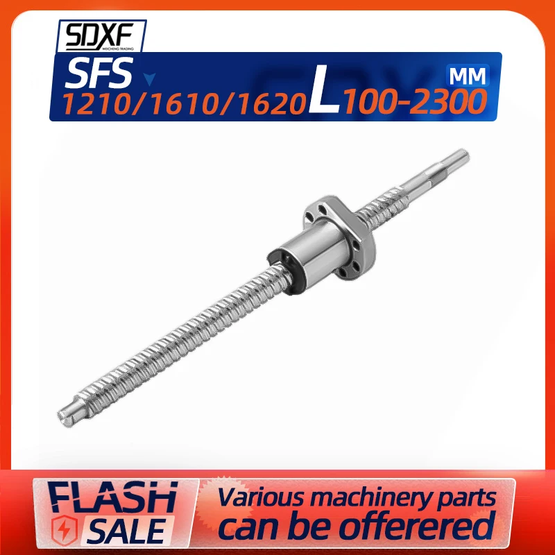 Глушительная гайка SFS1210/1610/1620 для шариковинта длиной 100-2300 мм с шариками типа SFS и шагом 10/20 мм для комплекта ЧПУ и с обработанными концами.