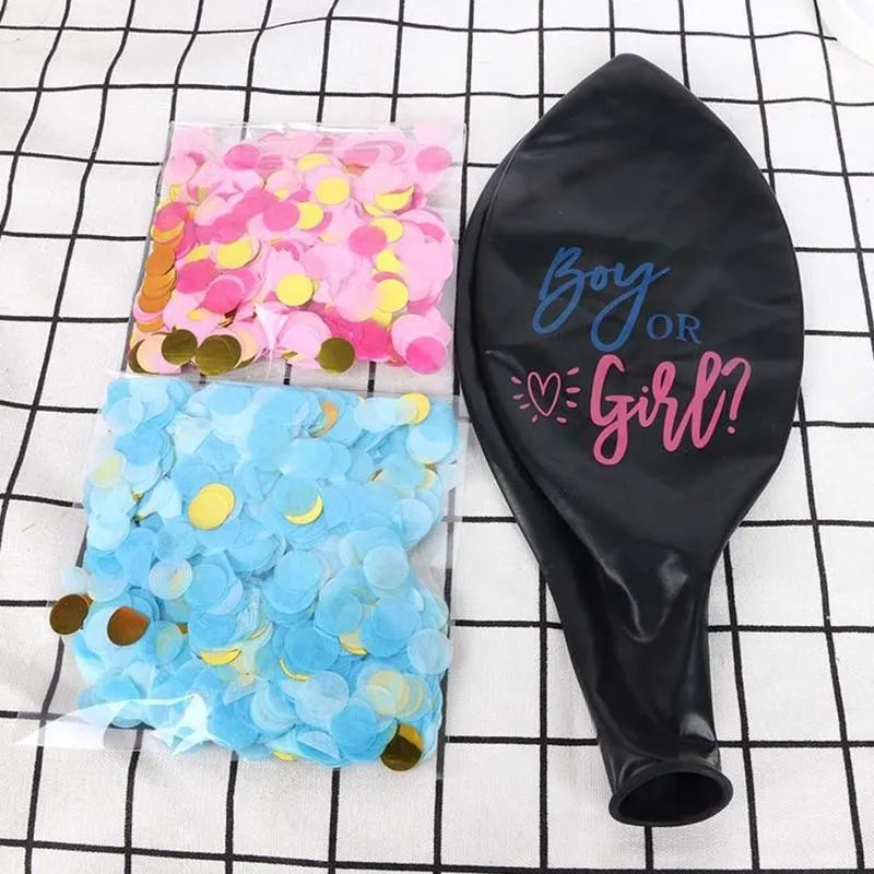 1 комплект мальчик или девочка шар Пол раскрыть Baby Shower конфетти черные шары из