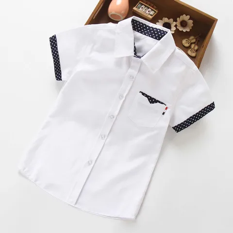 Рубашка для мальчиков енененс, официальная хлопковая с короткими рукавами для мальчиков, топ, одежда для джентльменов